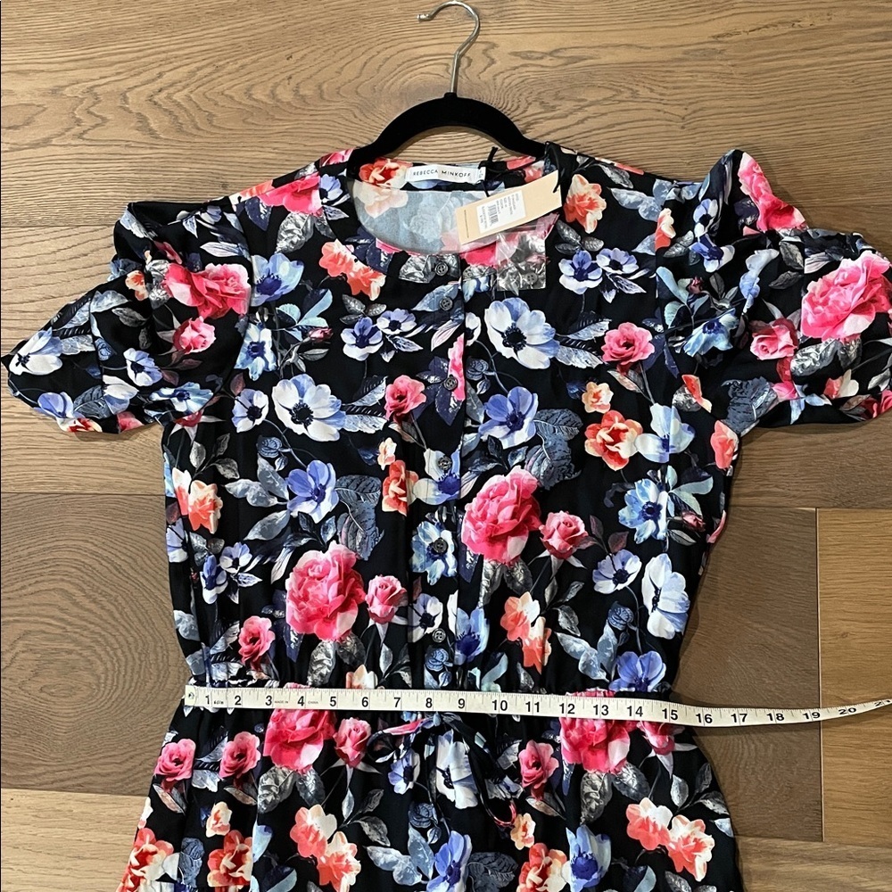 Rebecca Minkoff Womens Aston Floral Print Button Front Party Mini Dress NWT Sz M - Picture 16 of 16